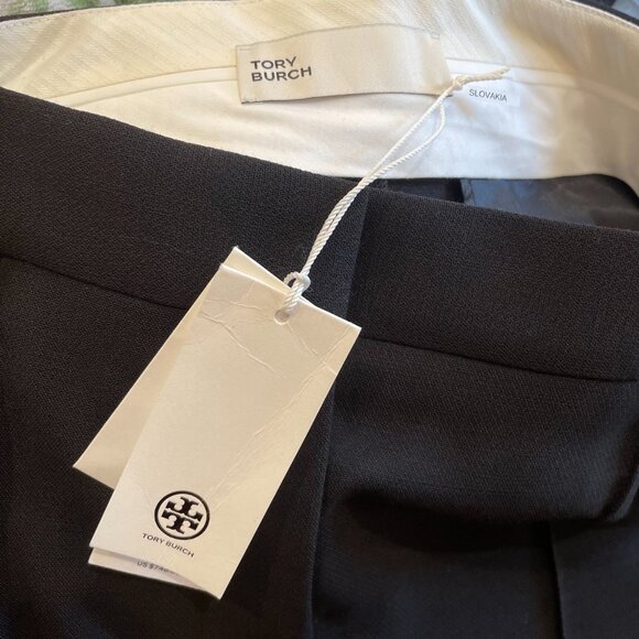 New Tory Burch 100% Wool Wide Leg Trouser Black 10, M $748 - Picture 7 of 10